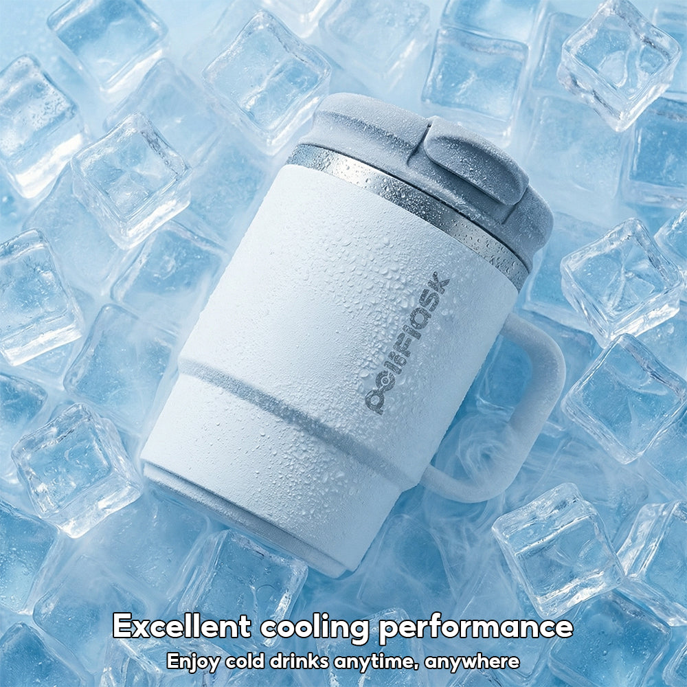 Peliflask 18oz Stainless Steel Coffee Mug Insulated Cup Vacuum Mug Office Mug Leakproof With Handle