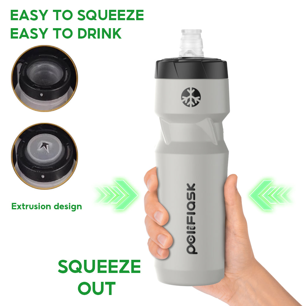Peliflask 24oz Cycling Water Bottle – Squeeze Sports Bike Bottle BPA-Free Leakproof Hydration Flask