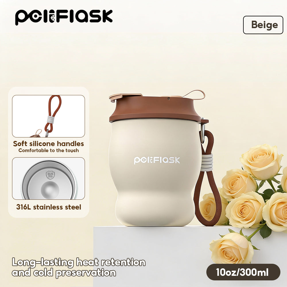 Peliflask Compact Insulated Mug – 10oz Stainless Steel Hot & Cold Coffee Cup