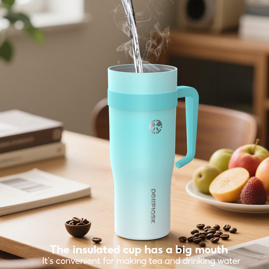 Peliflask 40oz Stainless Steel Tumbler With Handle – Vacuum Insulated Coffee Mug