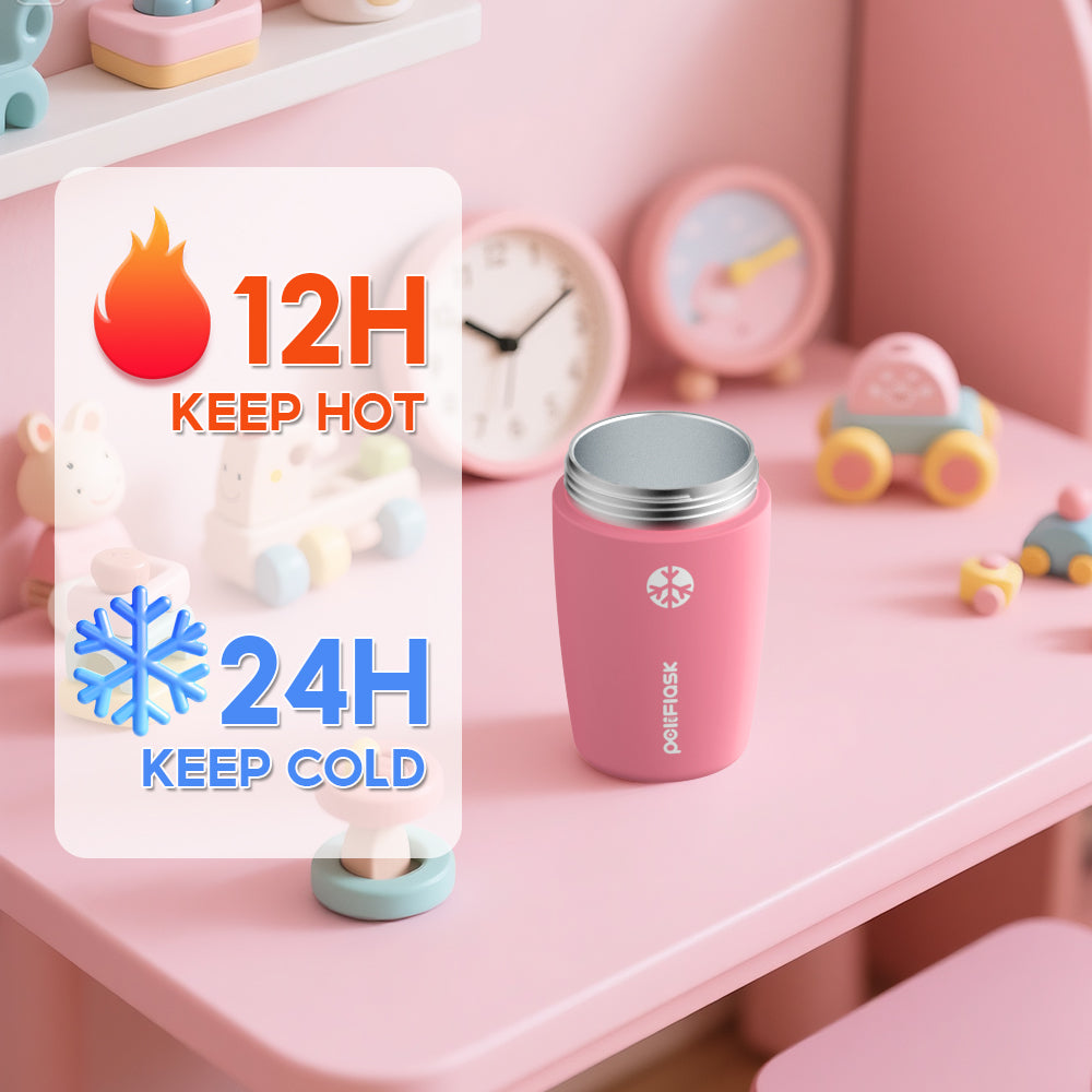 Peliflask 12oz Kids Straw Cup – Insulated Stainless Steel Water Bottle Anti-Spill Design