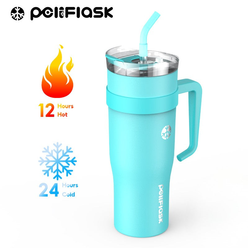 Peliflask 40oz Stainless Steel Tumbler With Handle – Vacuum Insulated Coffee Mug