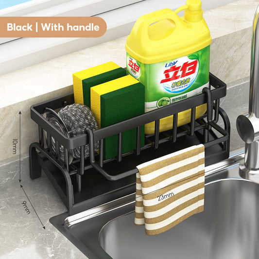 Pelise By Peliflask Multifunctional Sponge Drain Rack With Towel Holder For Kitchen Sinks