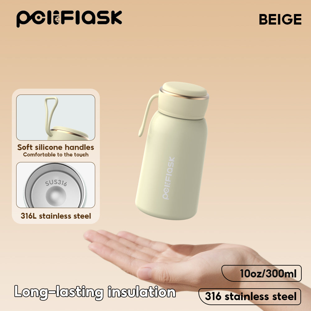 Peliflask 10oz Mini Vacuum Flask Portable Pocket Water Bottle Stainless Steel Cup Hot And Cold