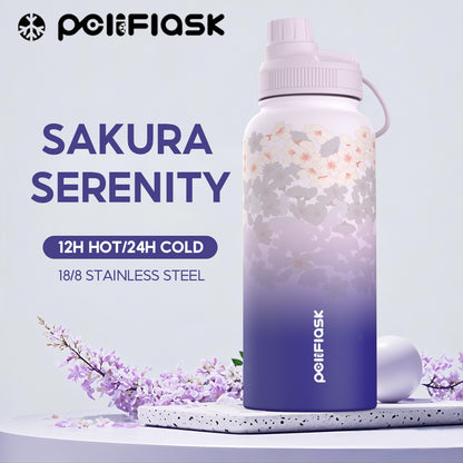 Peliflask Sakura Spring Blossom Tumbler – Aesthetic Vacuum Insulated Water Bottle