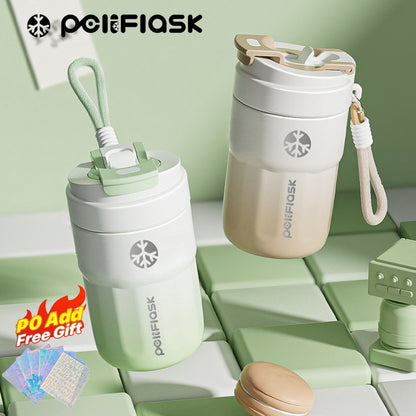 Peliflask Ceramic Lined Insulated Coffee Mug with Lid – 316 Stainless Steel Vacuum Travel Mug 400ml / 550ml