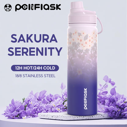 Peliflask Sakura Spring Blossom Tumbler – Aesthetic Vacuum Insulated Water Bottle