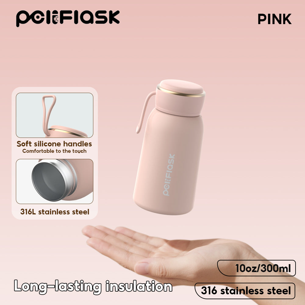 Peliflask 10oz Mini Vacuum Flask Portable Pocket Water Bottle Stainless Steel Cup Hot And Cold