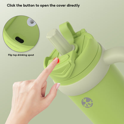 Peliflask 40oz Stainless Steel Tumbler – Vacuum Insulated Water Bottle with Straw Lid & Handle