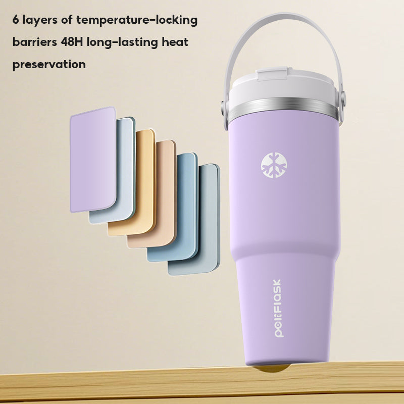 Peliflask 35oz Stainless Steel Insulated Tumbler – Vacuum Travel Mug with Handle