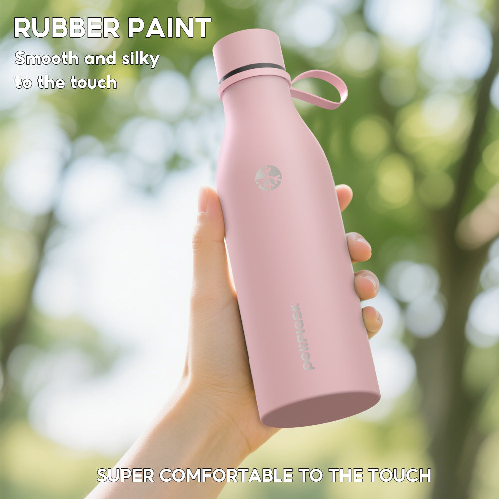 Peliflask 17oz Slim Stainless Steel Water Bottle – Vacuum Insulated Small Mouth Tumbler