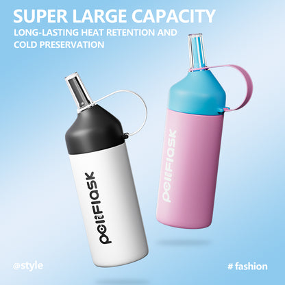 Peliflask 20oz/27oz Insulated Water Bottle with Stainless Steel Straw and Lid Vacuum Insulated
