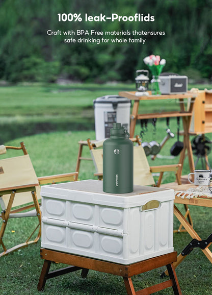 Peliflask 64oz Stainless Steel Vacuum Flask – Large Insulated Water Bottle with Handle