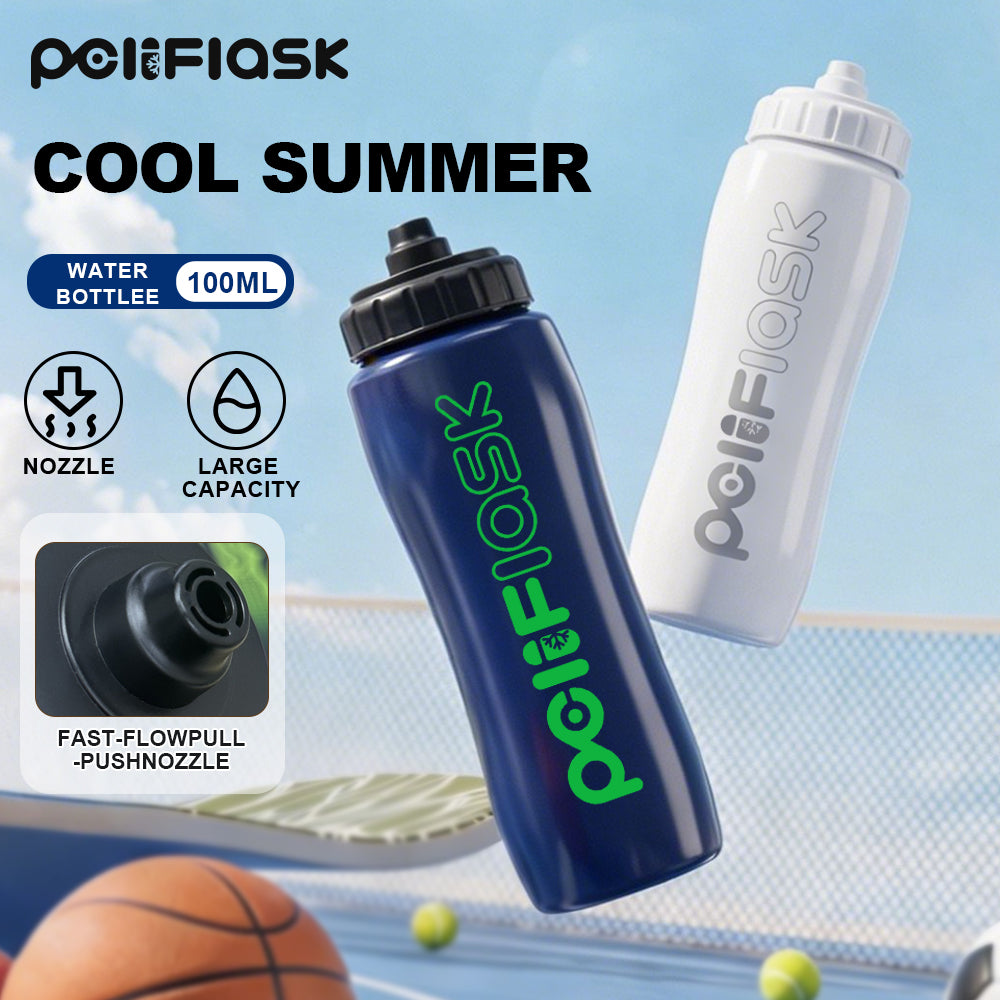 Peliflask 34oz Sports Water Bottle 1000ml with Squeeze Spout BPA-Free Leak-Proof for Basketball Football Gym Cycling Outdoor Training