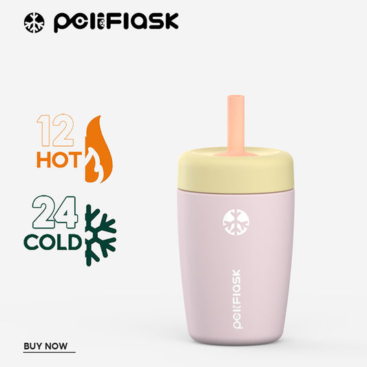 Peliflask 12oz Kids Straw Cup – Insulated Stainless Steel Water Bottle Anti-Spill Design