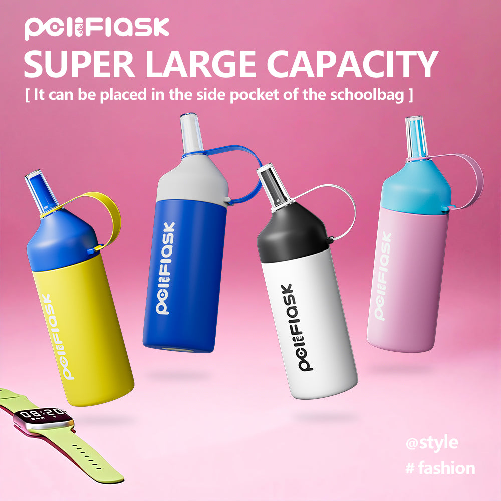 Peliflask 20oz/27oz Insulated Water Bottle with Stainless Steel Straw and Lid Vacuum Insulated