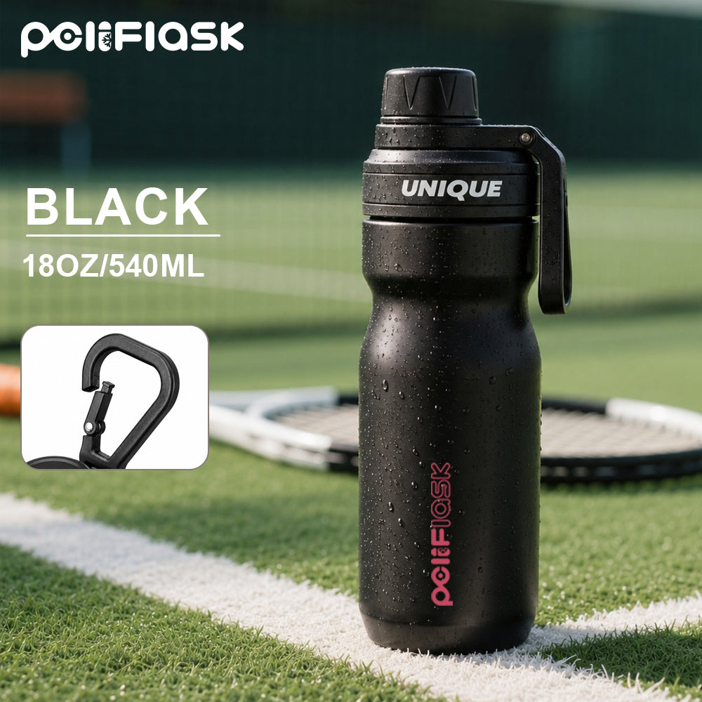 Peliflask 18oz 316 Stainless Steel Insulated Sport Bottle with Foldable Handle – 540ml Portable Travel Water Bottle