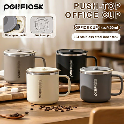 PoliFlask 12oz Insulated Push-Top Coffee Mug