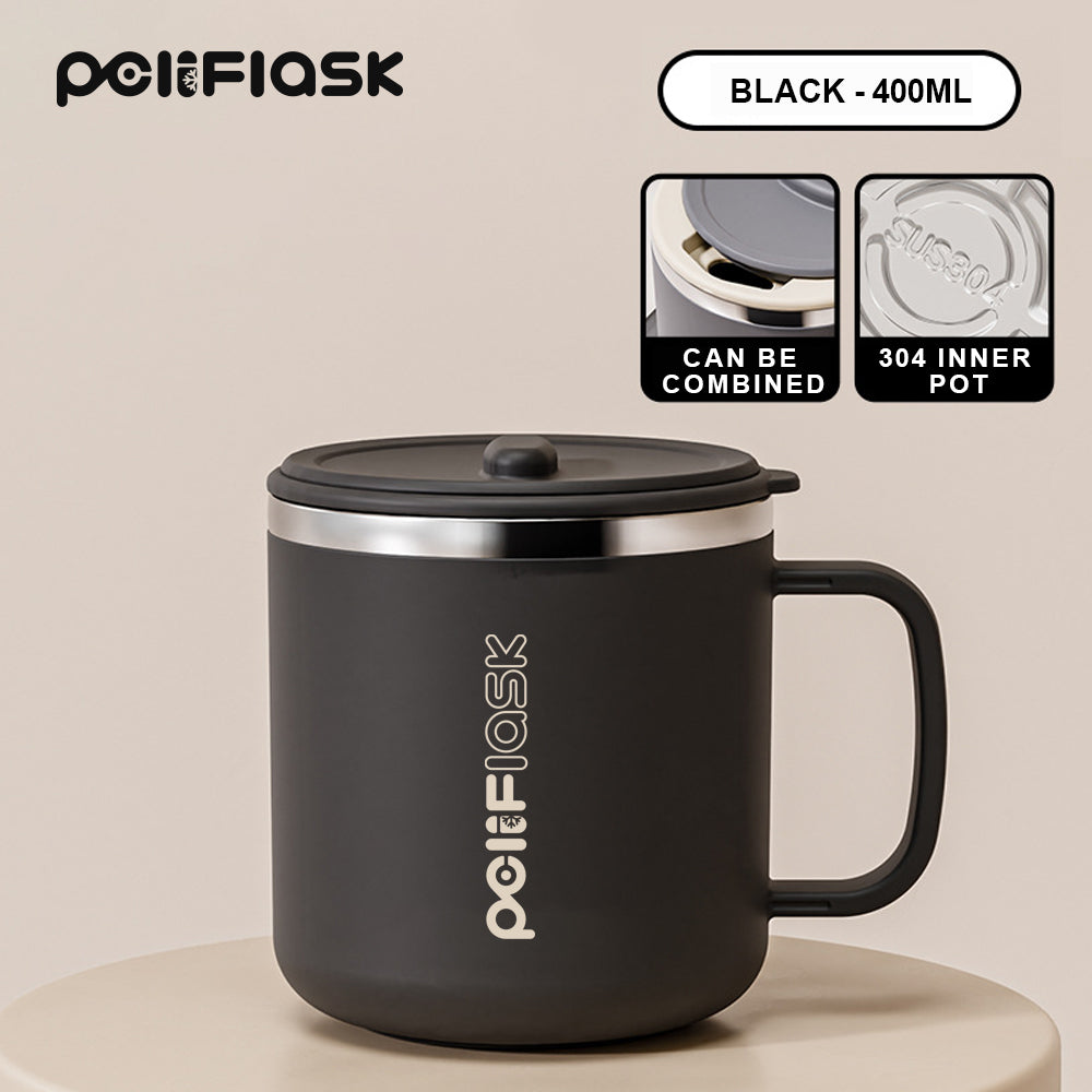 PoliFlask 12oz Insulated Push-Top Coffee Mug