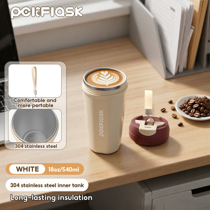 Peliflask 540ml Stainless Steel Coffee Mug – Leakproof Car Tumbler with One-Click Lid (Hot & Cold)