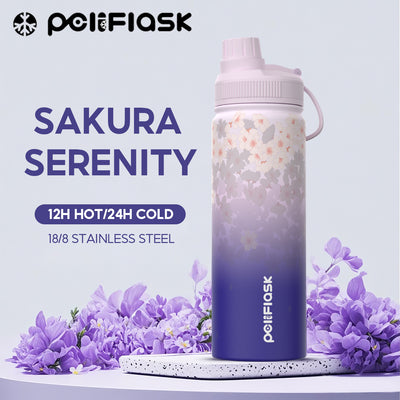 Peliflask Sakura Spring Blossom Tumbler – Aesthetic Vacuum Insulated Water Bottle
