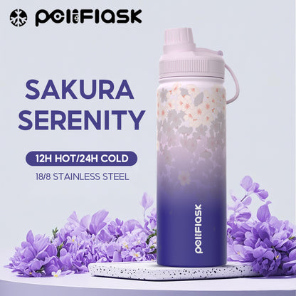 Peliflask Sakura Spring Blossom Tumbler – Aesthetic Vacuum Insulated Water Bottle