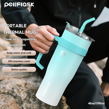 Peliflask 40oz Stainless Steel Tumbler With Handle – Vacuum Insulated Coffee Mug