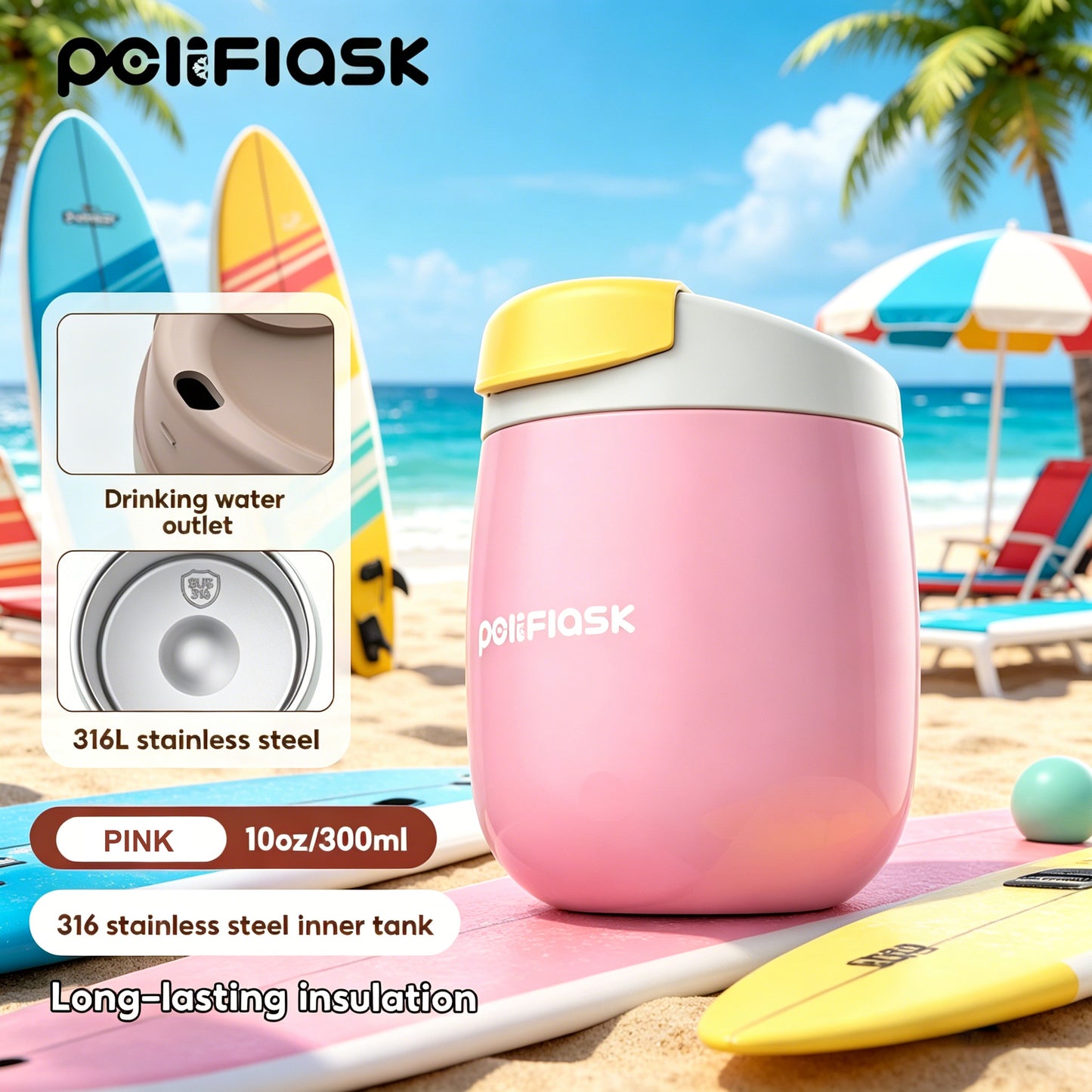 Peliflask 10oz Mini Insulated Coffee Mug – Leakproof Portable Stainless Steel Cup