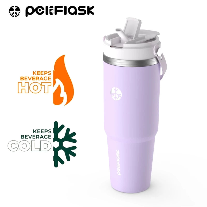 Peliflask 35oz Stainless Steel Insulated Tumbler – Vacuum Travel Mug with Handle