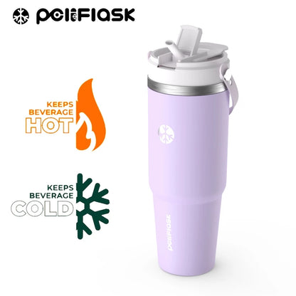 Peliflask 35oz Stainless Steel Insulated Tumbler – Vacuum Travel Mug with Handle
