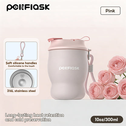 Peliflask Compact Insulated Mug – 10oz Stainless Steel Hot & Cold Coffee Cup