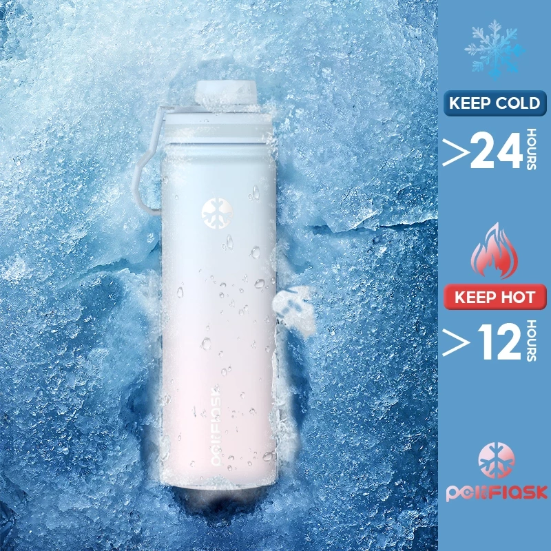Peliflask Aqua Flask Tumbler 18oz/22oz – Vacuum Insulated Stainless Steel Water Bottle with Spout Lid & Foldable Handle