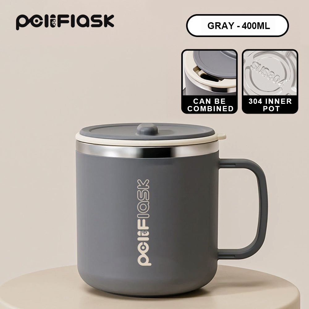 PoliFlask 12oz Insulated Push-Top Coffee Mug