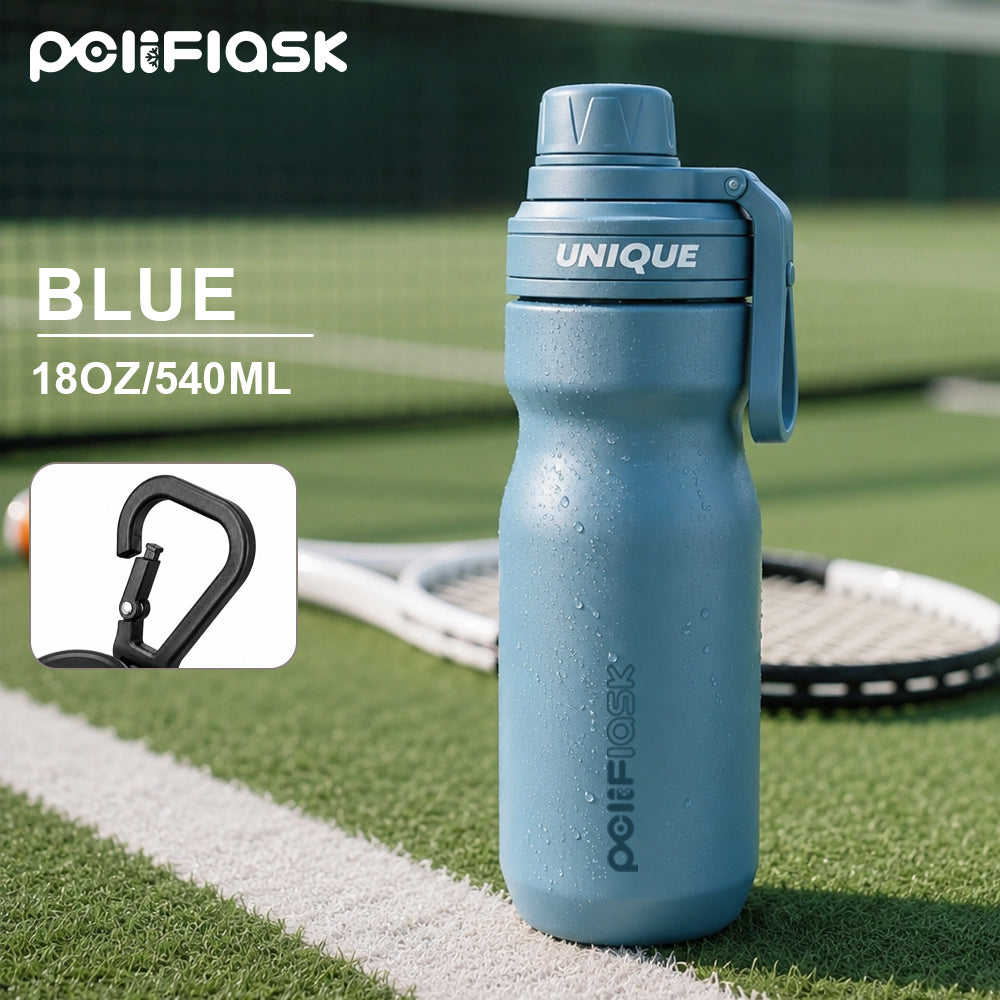 Peliflask 18oz 316 Stainless Steel Insulated Sport Bottle with Foldable Handle – 540ml Portable Travel Water Bottle