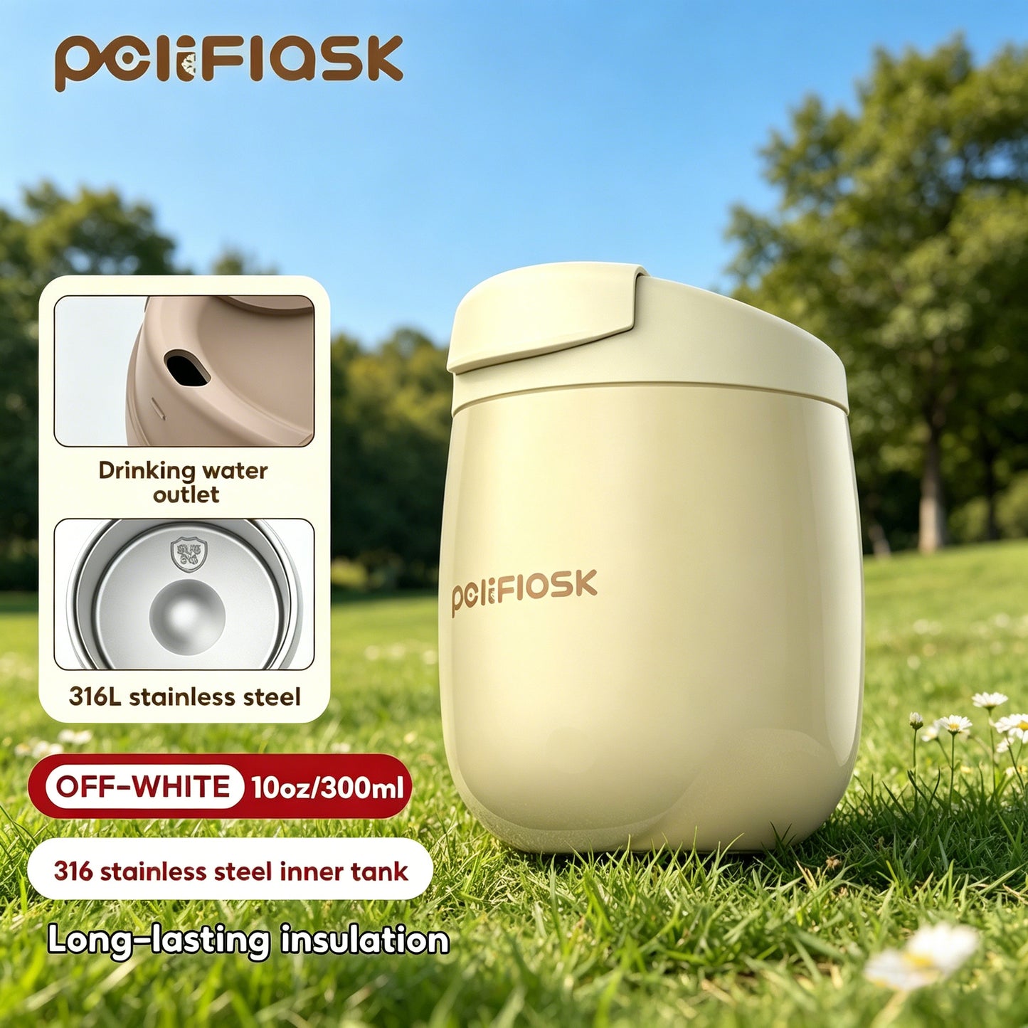 Peliflask 10oz Mini Insulated Coffee Mug – Leakproof Portable Stainless Steel Cup