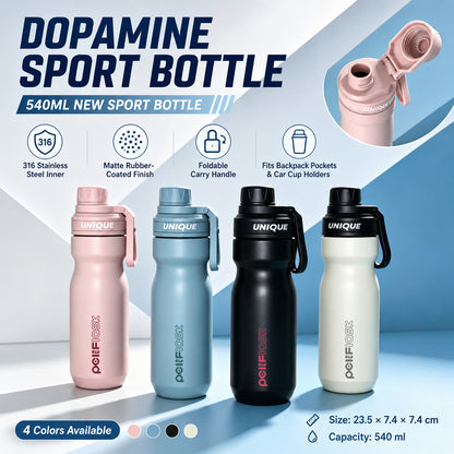 Peliflask 18oz 316 Stainless Steel Insulated Sport Bottle with Foldable Handle – 540ml Portable Travel Water Bottle