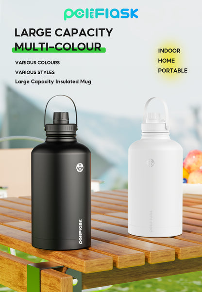 Peliflask 64oz Stainless Steel Vacuum Flask – Large Insulated Water Bottle with Handle