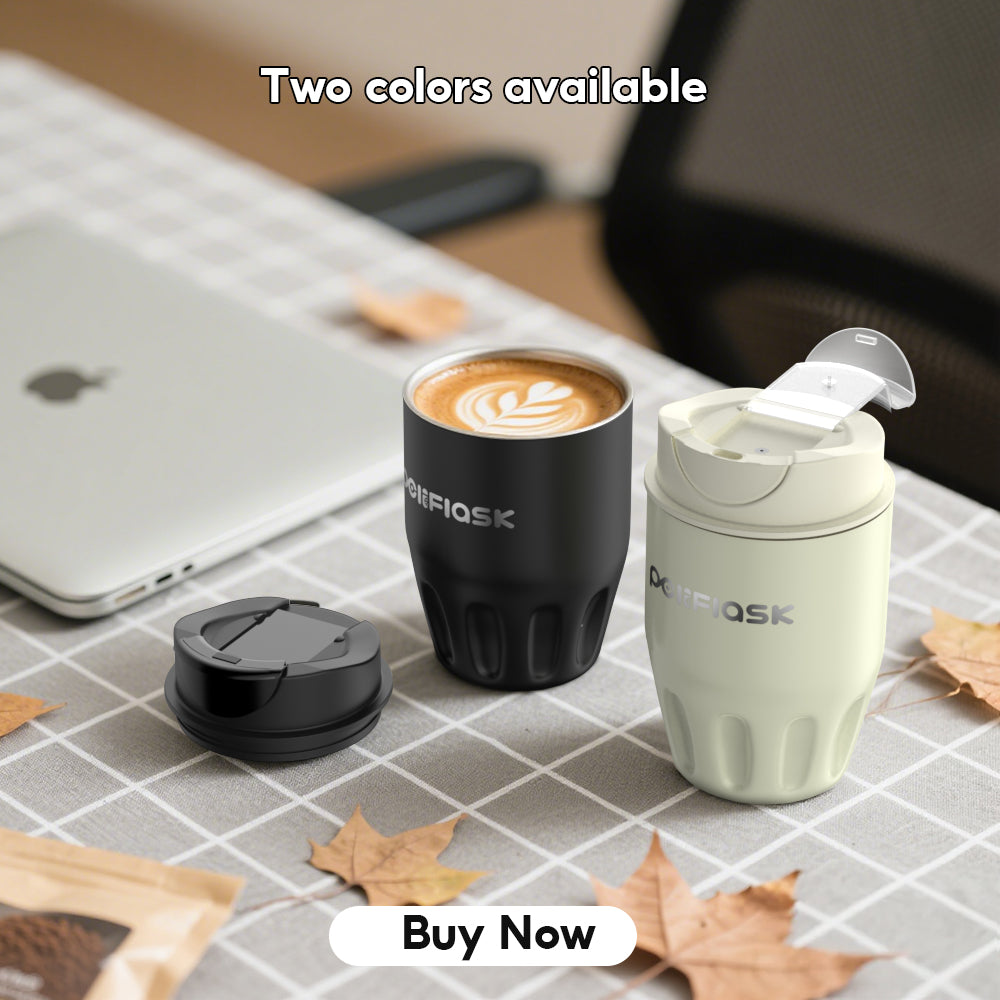 Peliflask 260ml Mini Insulated Coffee Mug with Lid – Stainless Steel Pocket Travel Mug Leakproof