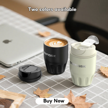 Peliflask 260ml Mini Insulated Coffee Mug with Lid – Stainless Steel Pocket Travel Mug Leakproof