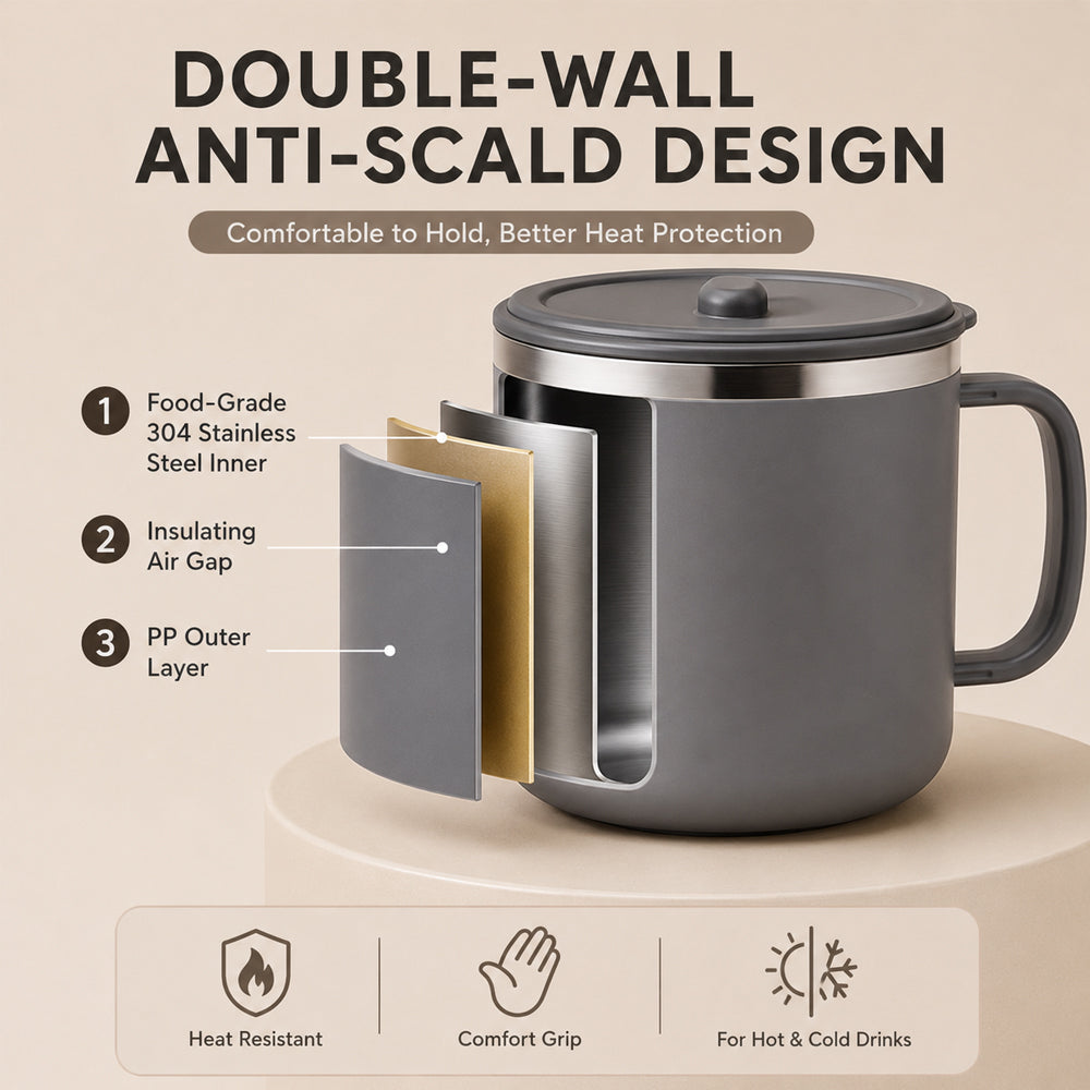 PoliFlask 12oz Insulated Push-Top Coffee Mug