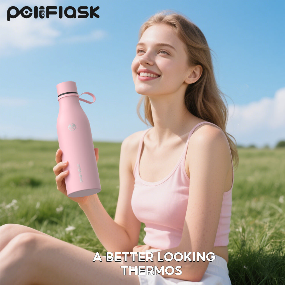 Peliflask 17oz Slim Stainless Steel Water Bottle – Vacuum Insulated Small Mouth Tumbler