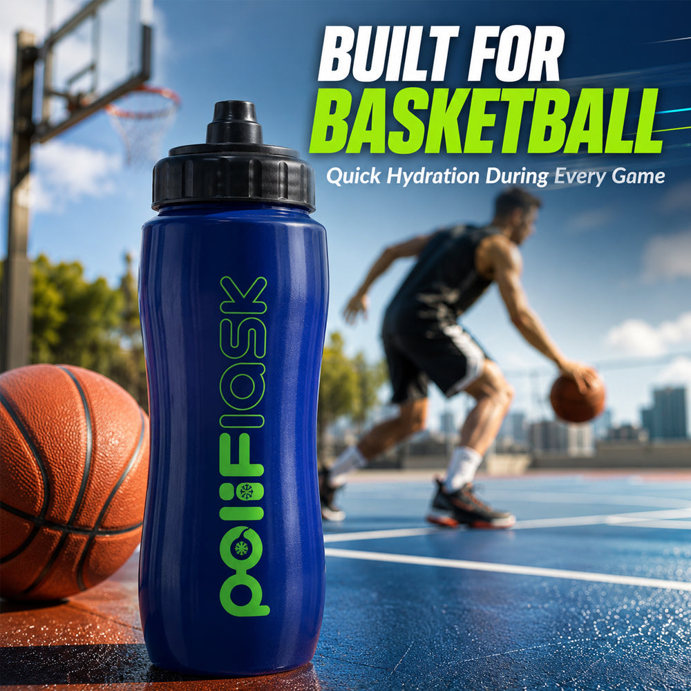 Peliflask 34oz Sports Water Bottle 1000ml with Squeeze Spout BPA-Free Leak-Proof for Basketball Football Gym Cycling Outdoor Training