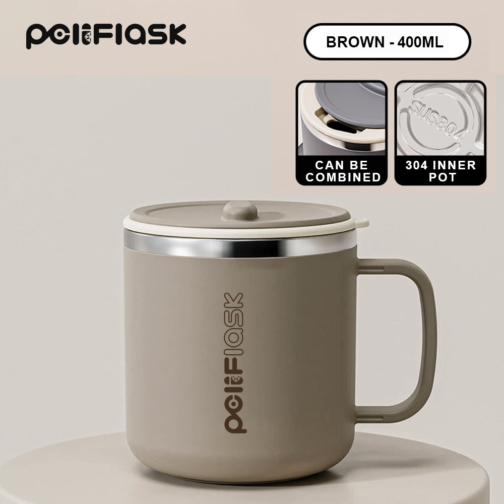PoliFlask 12oz Insulated Push-Top Coffee Mug