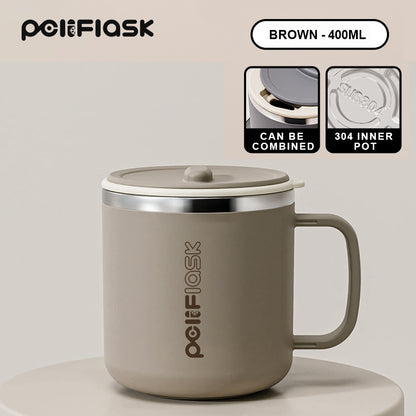 PoliFlask 12oz Insulated Push-Top Coffee Mug