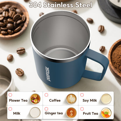 Peliflask 14oz Insulated Coffee Mug with Handle & Lid – Stainless Steel Thermal Cup for Office & Home