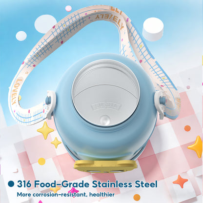 Peliflask 500ml Children's Cartoon Water Kettle Portable Outdoor Kettle Tumbler With Straw And Lid