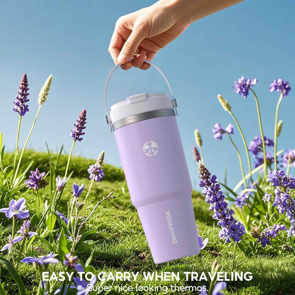 Peliflask 35oz Stainless Steel Insulated Tumbler – Vacuum Travel Mug with Handle