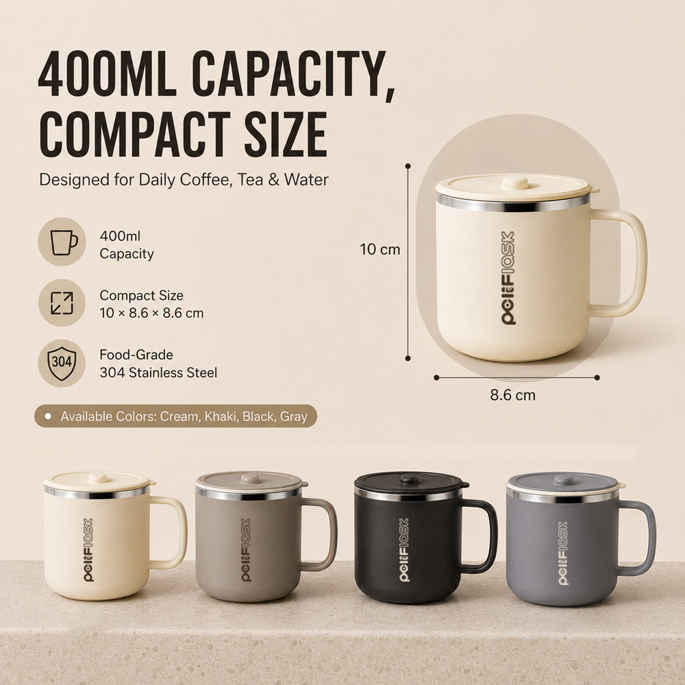 PoliFlask 12oz Insulated Push-Top Coffee Mug
