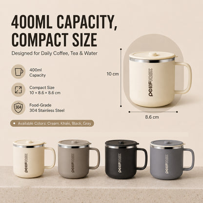 PoliFlask 12oz Insulated Push-Top Coffee Mug