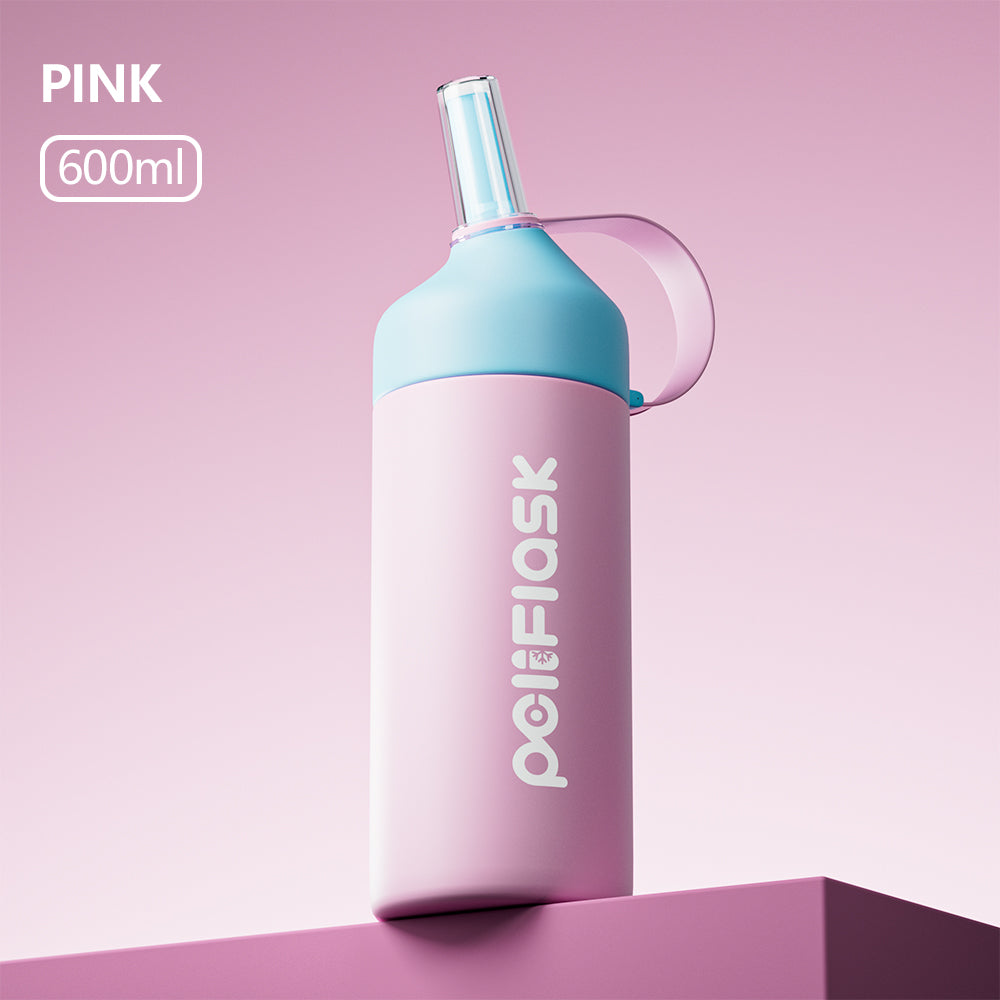 Peliflask 20oz/27oz Insulated Water Bottle with Stainless Steel Straw and Lid Vacuum Insulated